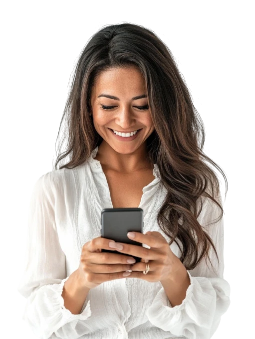 Mulher usando celular